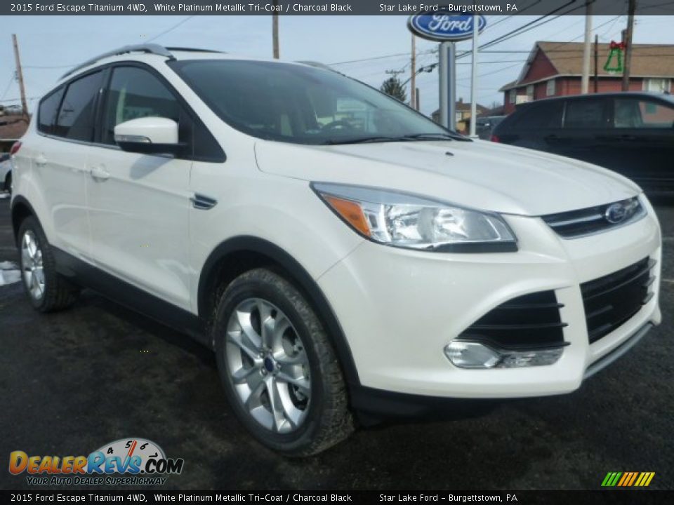 2015 Ford Escape Titanium 4WD White Platinum Metallic Tri-Coat / Charcoal Black Photo #9