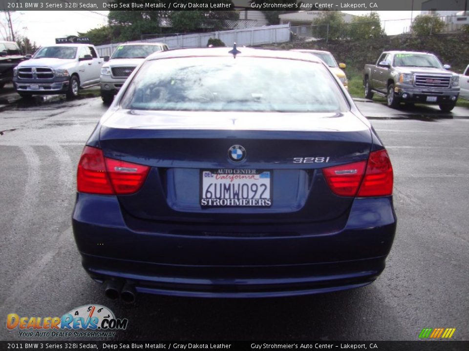 2011 BMW 3 Series 328i Sedan Deep Sea Blue Metallic / Gray Dakota Leather Photo #6
