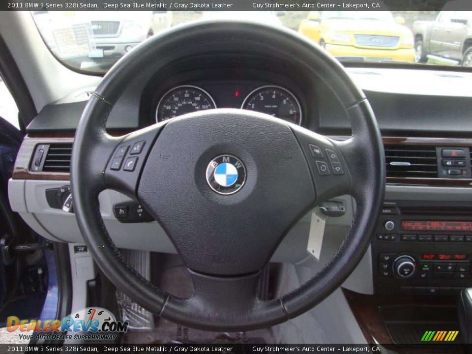 2011 BMW 3 Series 328i Sedan Deep Sea Blue Metallic / Gray Dakota Leather Photo #13