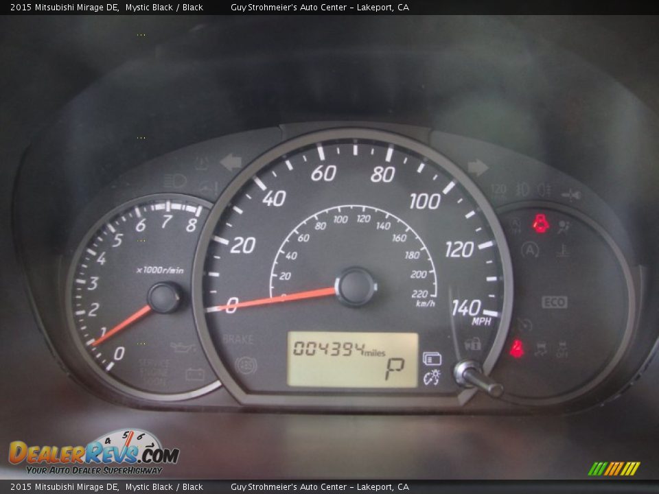 2015 Mitsubishi Mirage DE Mystic Black / Black Photo #12