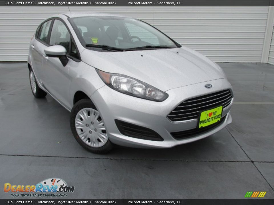 2015 Ford Fiesta S Hatchback Ingot Silver Metallic / Charcoal Black Photo #1