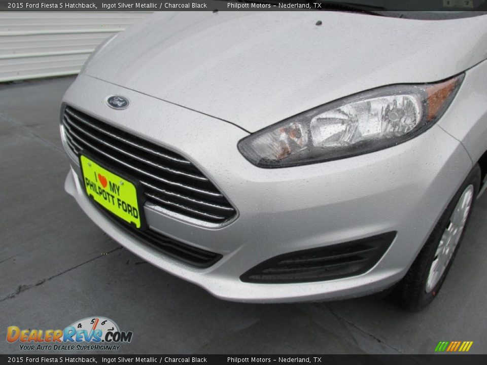 2015 Ford Fiesta S Hatchback Ingot Silver Metallic / Charcoal Black Photo #10