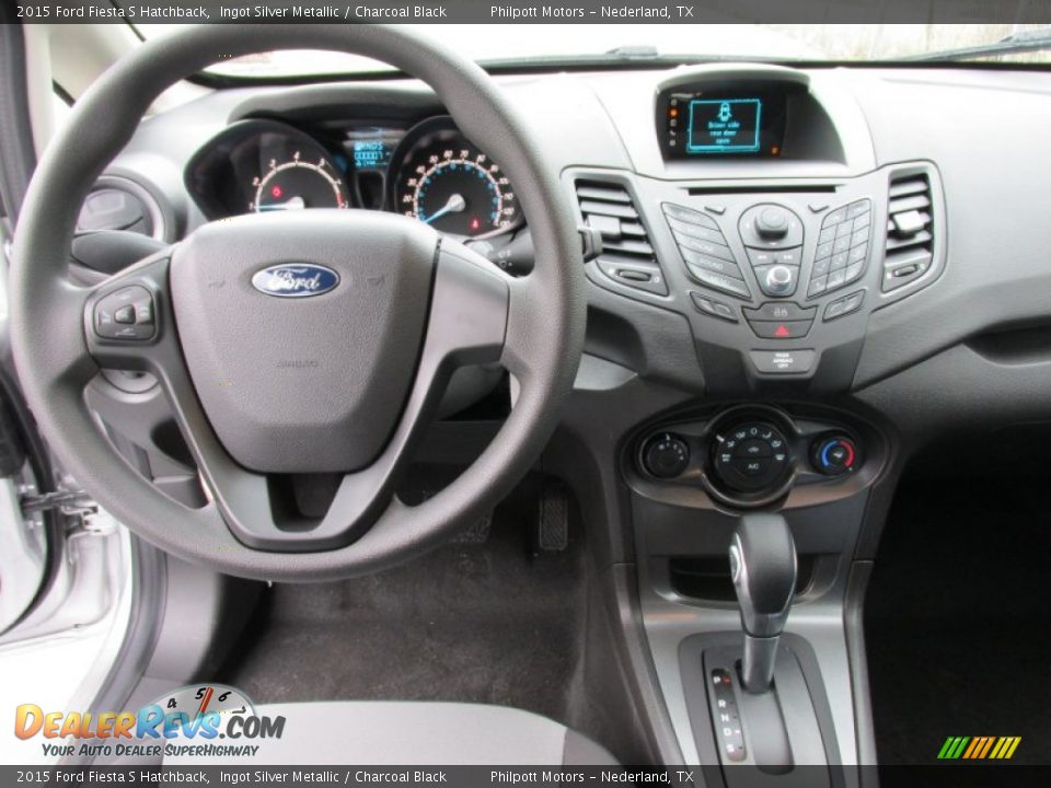2015 Ford Fiesta S Hatchback Ingot Silver Metallic / Charcoal Black Photo #24