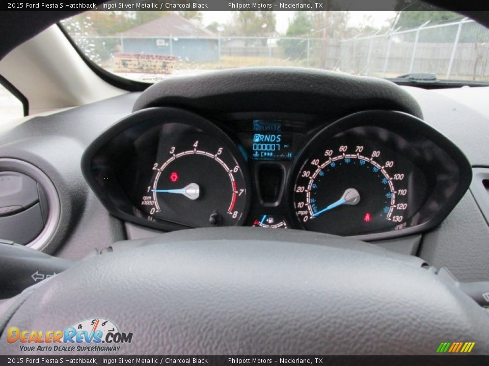 2015 Ford Fiesta S Hatchback Ingot Silver Metallic / Charcoal Black Photo #31