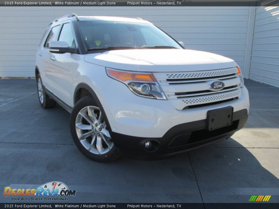 2015 Ford Explorer Limited White Platinum / Medium Light Stone Photo #1