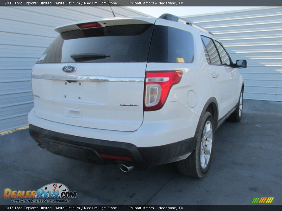 2015 Ford Explorer Limited White Platinum / Medium Light Stone Photo #4