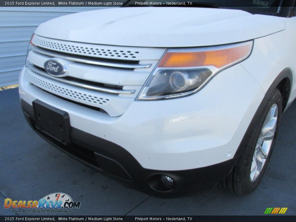 2015 Ford Explorer Limited White Platinum / Medium Light Stone Photo #10