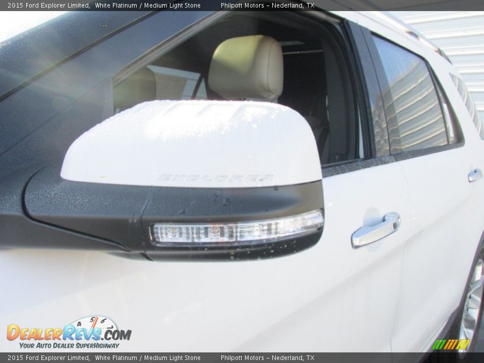 2015 Ford Explorer Limited White Platinum / Medium Light Stone Photo #12