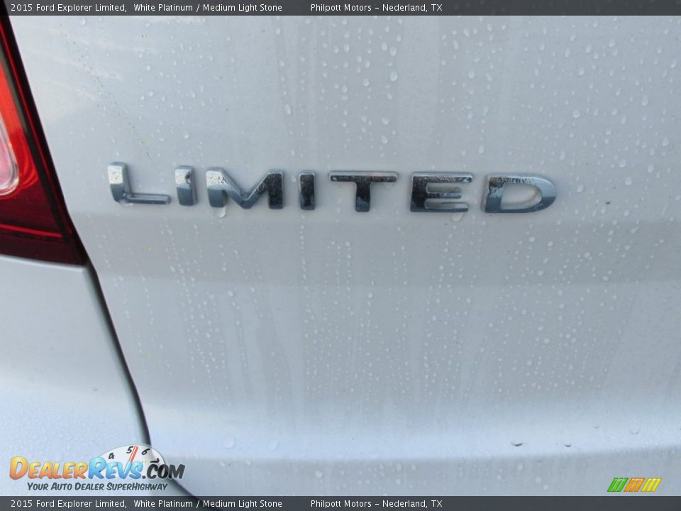 2015 Ford Explorer Limited White Platinum / Medium Light Stone Photo #13