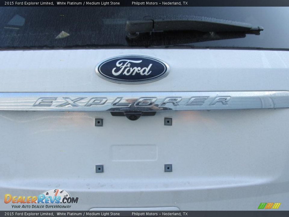 2015 Ford Explorer Limited White Platinum / Medium Light Stone Photo #14