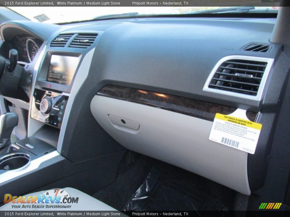 2015 Ford Explorer Limited White Platinum / Medium Light Stone Photo #16