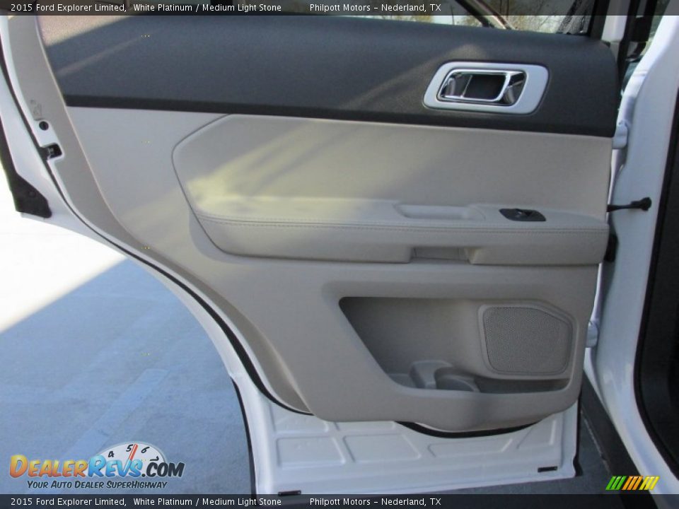 2015 Ford Explorer Limited White Platinum / Medium Light Stone Photo #22