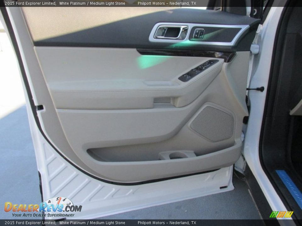 2015 Ford Explorer Limited White Platinum / Medium Light Stone Photo #24