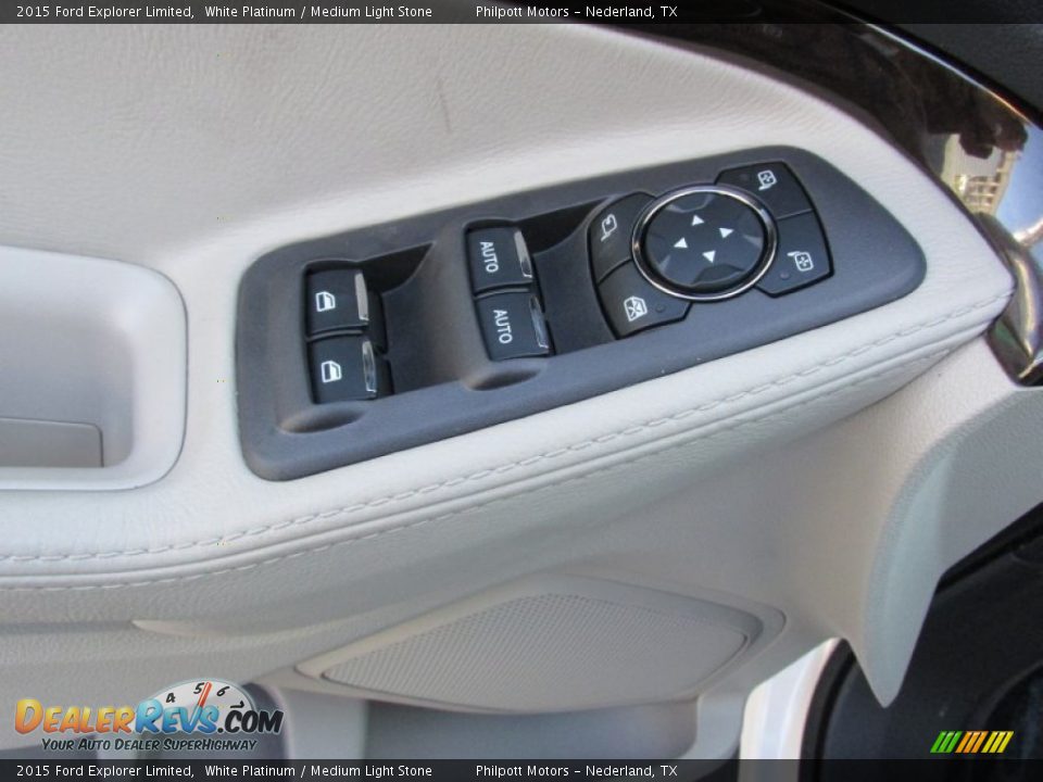 2015 Ford Explorer Limited White Platinum / Medium Light Stone Photo #25
