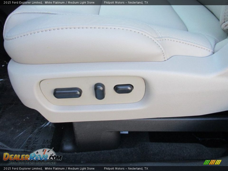 2015 Ford Explorer Limited White Platinum / Medium Light Stone Photo #27