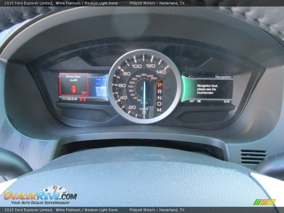 2015 Ford Explorer Limited White Platinum / Medium Light Stone Photo #35