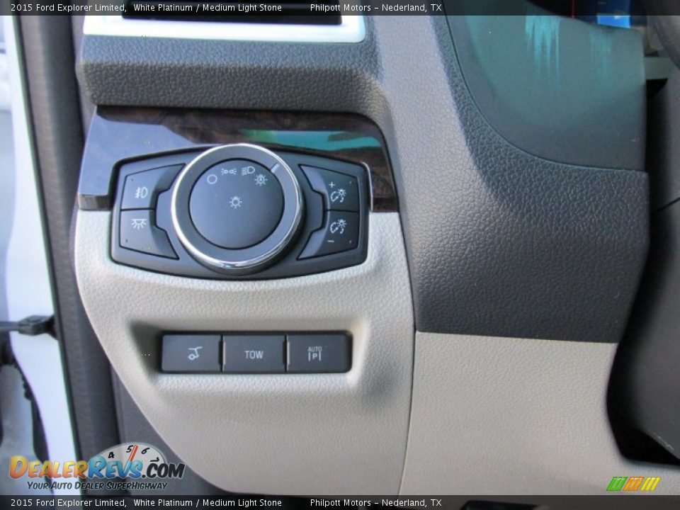 2015 Ford Explorer Limited White Platinum / Medium Light Stone Photo #36