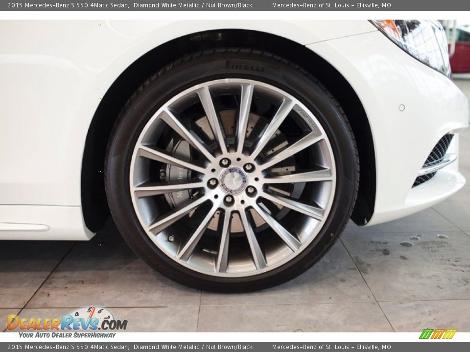 2015 Mercedes-Benz S 550 4Matic Sedan Diamond White Metallic / Nut Brown/Black Photo #8