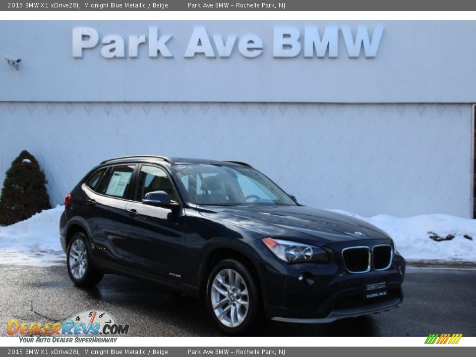 2015 BMW X1 xDrive28i Midnight Blue Metallic / Beige Photo #1