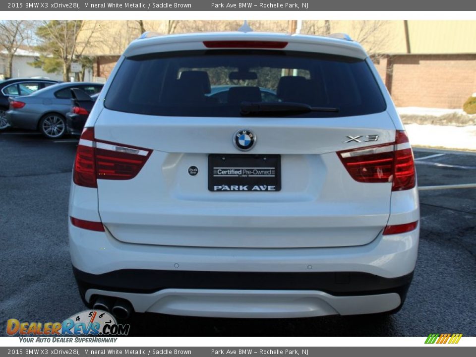 2015 BMW X3 xDrive28i Mineral White Metallic / Saddle Brown Photo #4