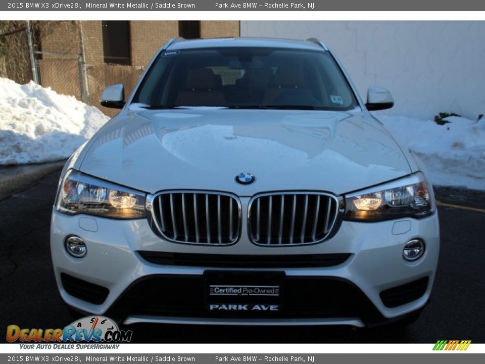 2015 BMW X3 xDrive28i Mineral White Metallic / Saddle Brown Photo #7
