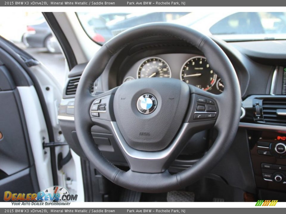 2015 BMW X3 xDrive28i Mineral White Metallic / Saddle Brown Photo #19