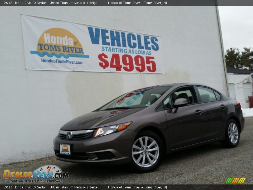 2012 Honda Civic EX Sedan Urban Titanium Metallic / Beige Photo #1