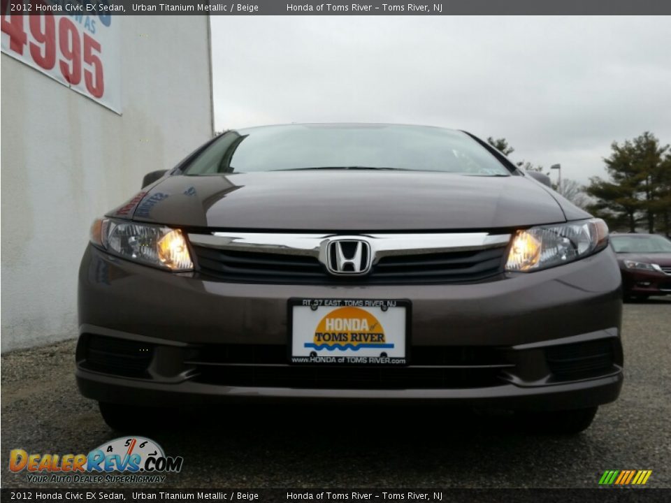 2012 Honda Civic EX Sedan Urban Titanium Metallic / Beige Photo #2