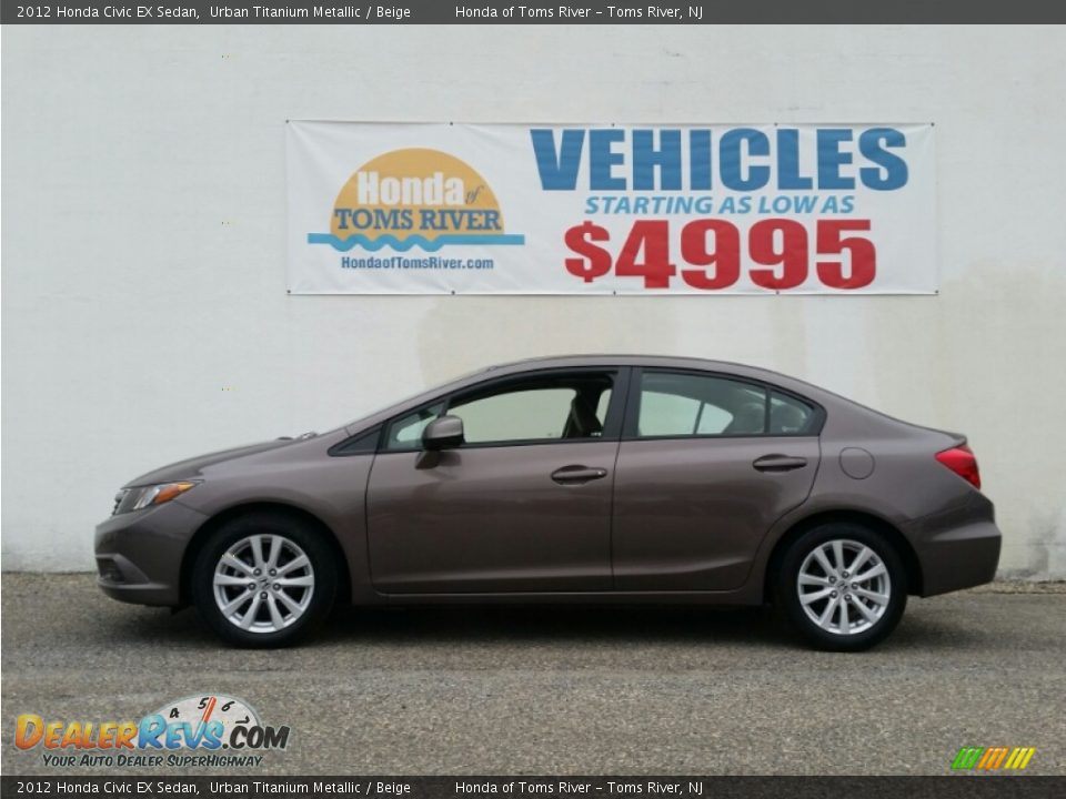 2012 Honda Civic EX Sedan Urban Titanium Metallic / Beige Photo #3