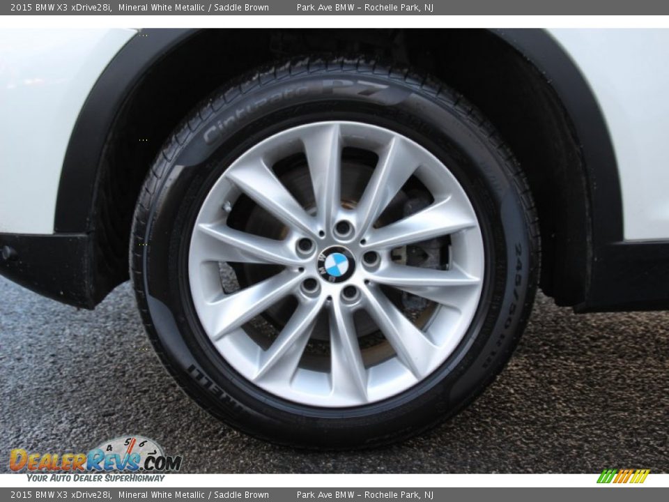 2015 BMW X3 xDrive28i Mineral White Metallic / Saddle Brown Photo #33