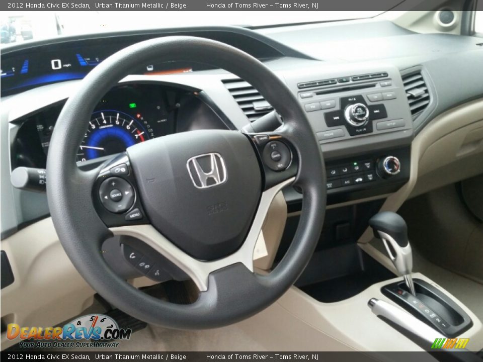 2012 Honda Civic EX Sedan Urban Titanium Metallic / Beige Photo #10