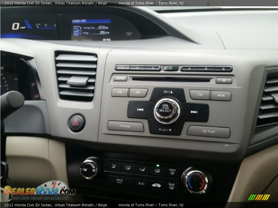 2012 Honda Civic EX Sedan Urban Titanium Metallic / Beige Photo #11