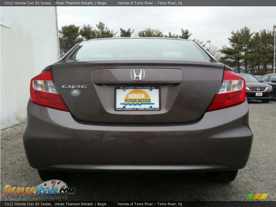 2012 Honda Civic EX Sedan Urban Titanium Metallic / Beige Photo #14