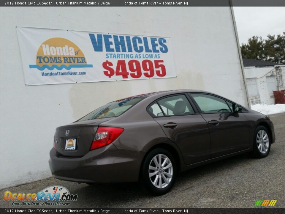 2012 Honda Civic EX Sedan Urban Titanium Metallic / Beige Photo #15
