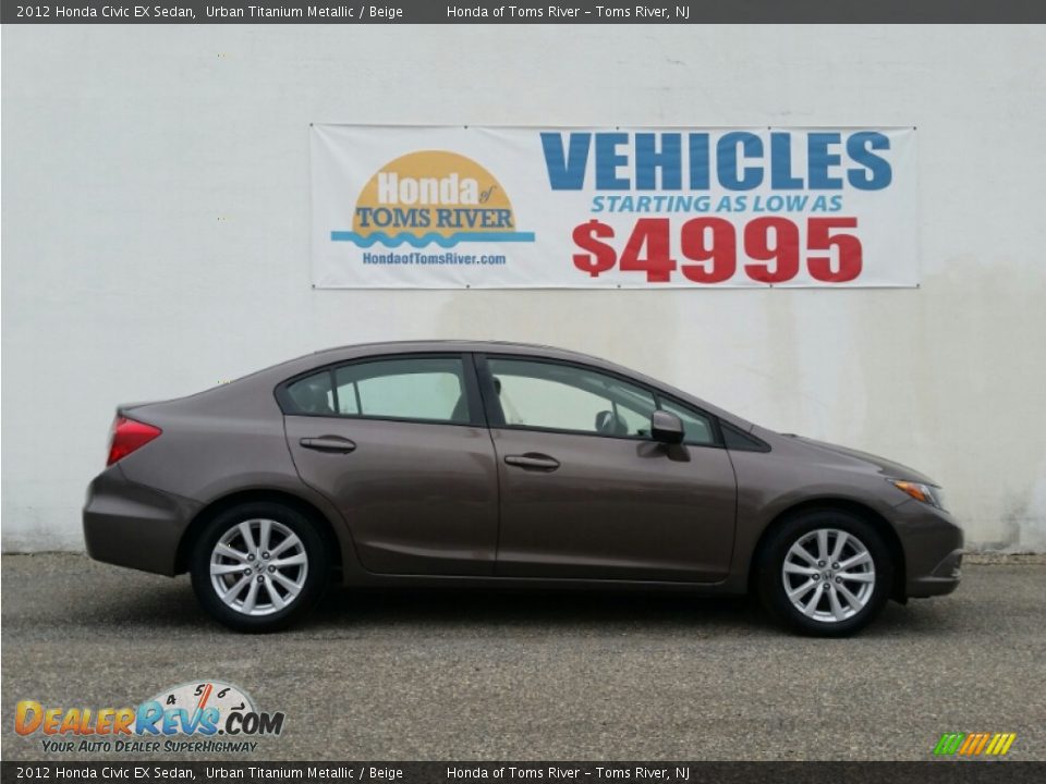 2012 Honda Civic EX Sedan Urban Titanium Metallic / Beige Photo #16