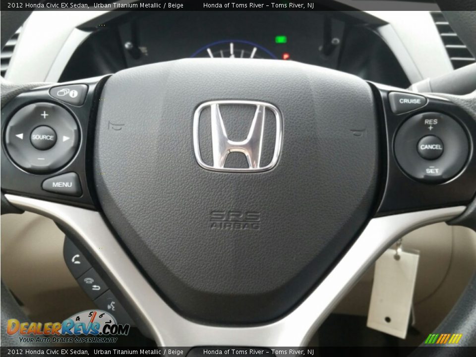 2012 Honda Civic EX Sedan Urban Titanium Metallic / Beige Photo #25