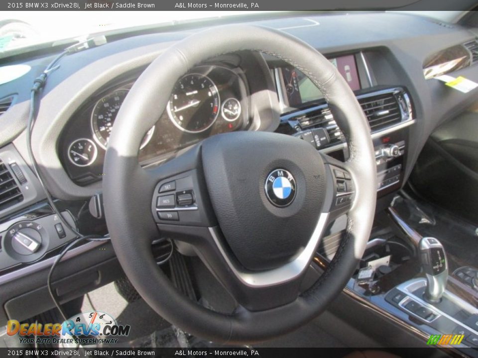 2015 BMW X3 xDrive28i Jet Black / Saddle Brown Photo #15