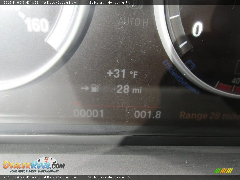 2015 BMW X3 xDrive28i Jet Black / Saddle Brown Photo #20