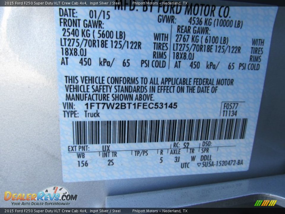 2015 Ford F250 Super Duty XLT Crew Cab 4x4 Ingot Silver / Steel Photo #36