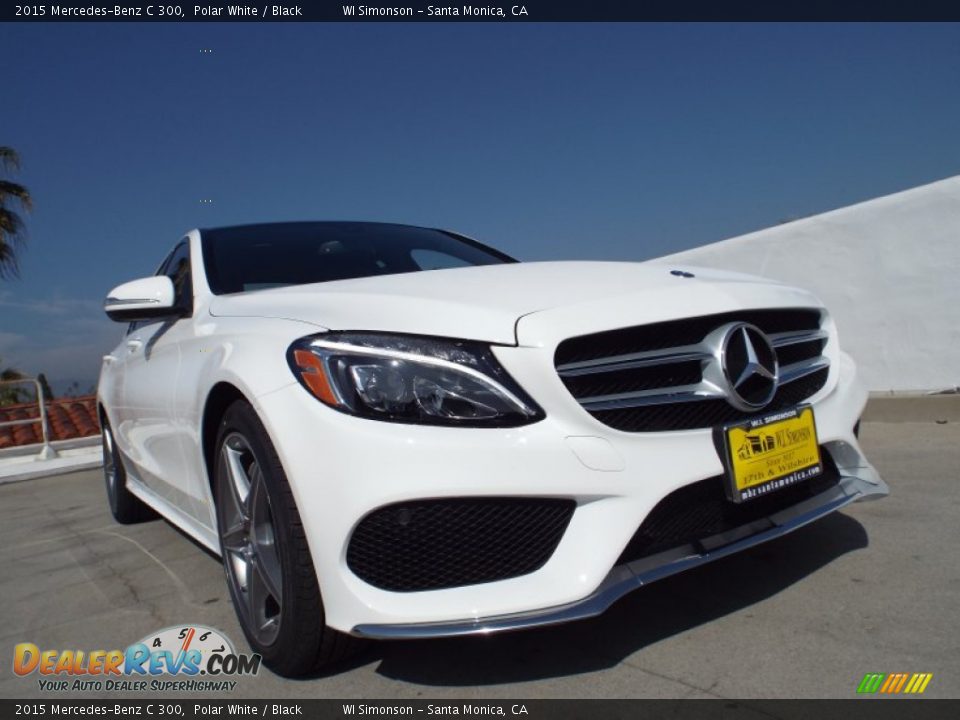 2015 Mercedes-Benz C 300 Polar White / Black Photo #11