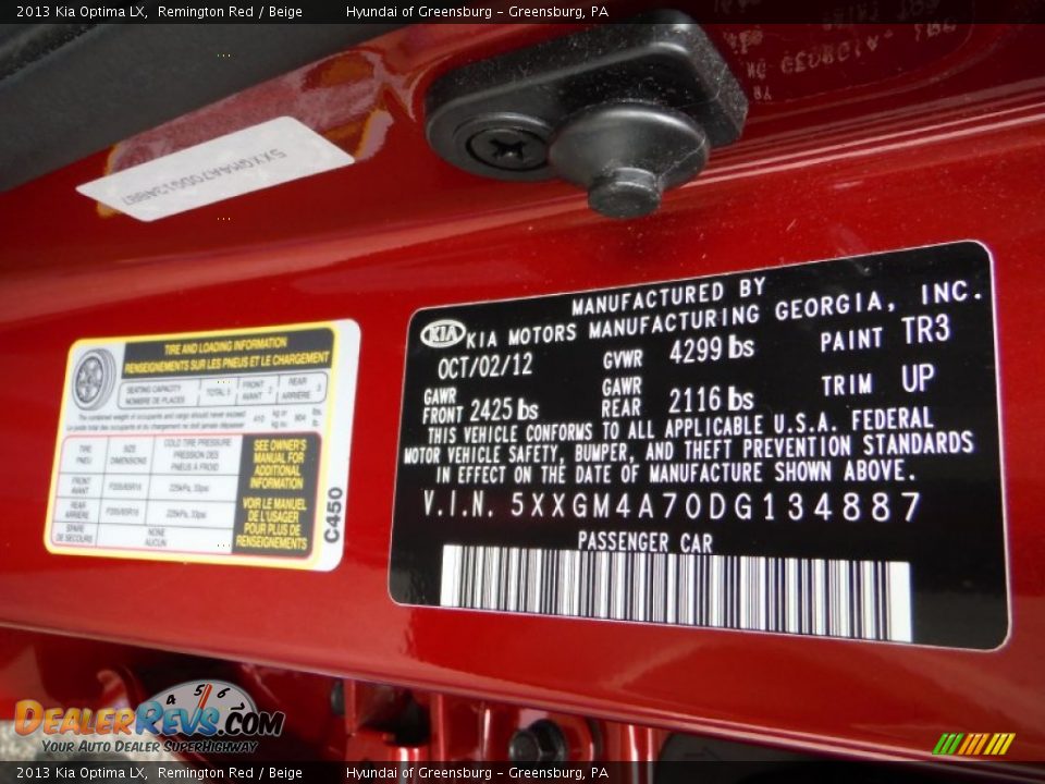 2013 Kia Optima LX Remington Red / Beige Photo #26