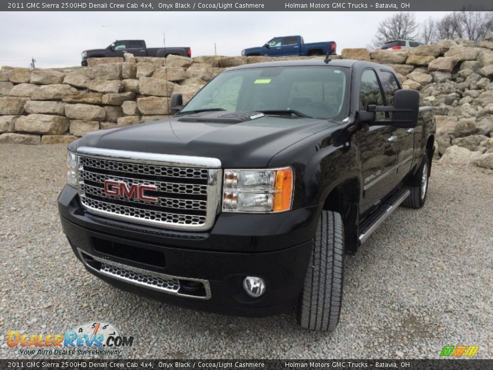 2011 GMC Sierra 2500HD Denali Crew Cab 4x4 Onyx Black / Cocoa/Light Cashmere Photo #2
