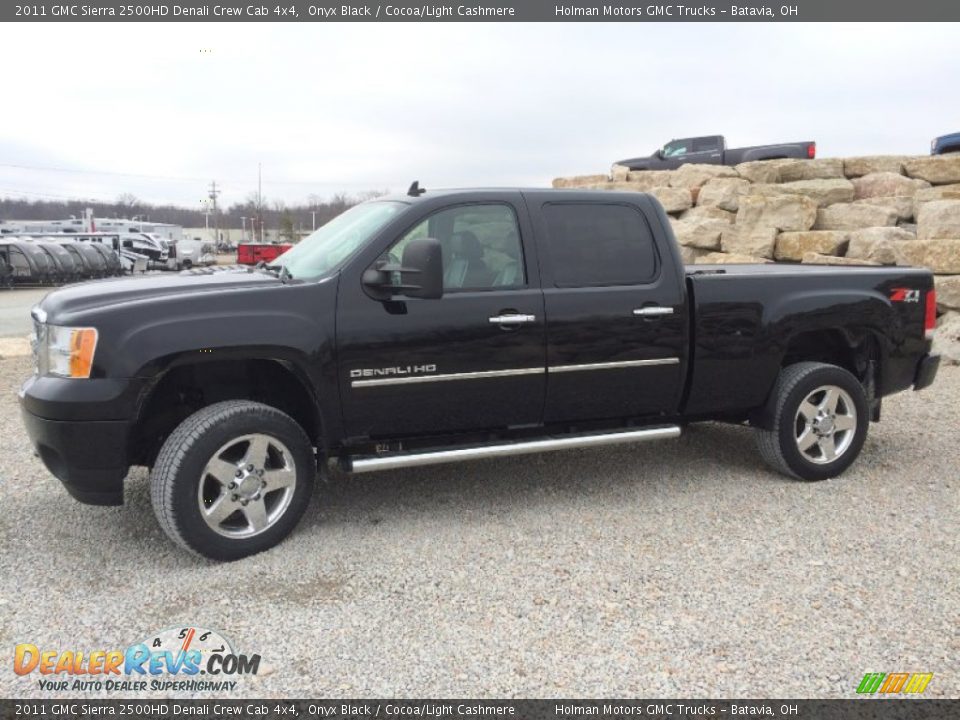 2011 GMC Sierra 2500HD Denali Crew Cab 4x4 Onyx Black / Cocoa/Light Cashmere Photo #3