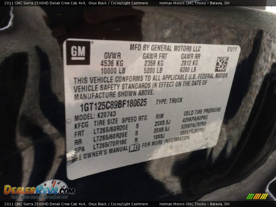 2011 GMC Sierra 2500HD Denali Crew Cab 4x4 Onyx Black / Cocoa/Light Cashmere Photo #6