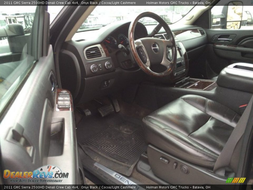 2011 GMC Sierra 2500HD Denali Crew Cab 4x4 Onyx Black / Cocoa/Light Cashmere Photo #7