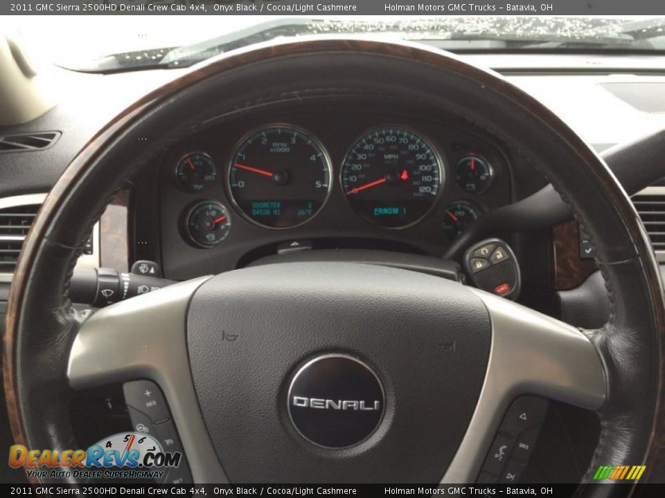 2011 GMC Sierra 2500HD Denali Crew Cab 4x4 Onyx Black / Cocoa/Light Cashmere Photo #17