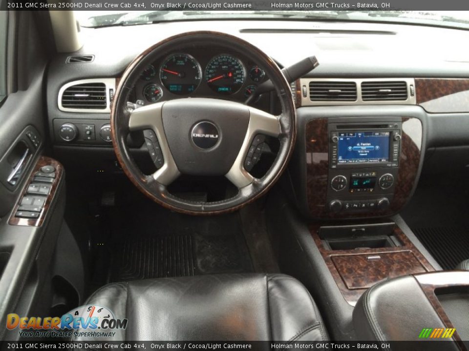 2011 GMC Sierra 2500HD Denali Crew Cab 4x4 Onyx Black / Cocoa/Light Cashmere Photo #25