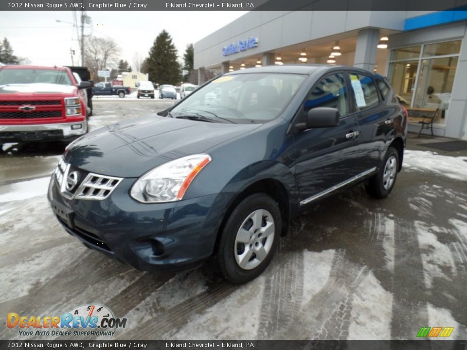 2012 Nissan Rogue S AWD Graphite Blue / Gray Photo #1