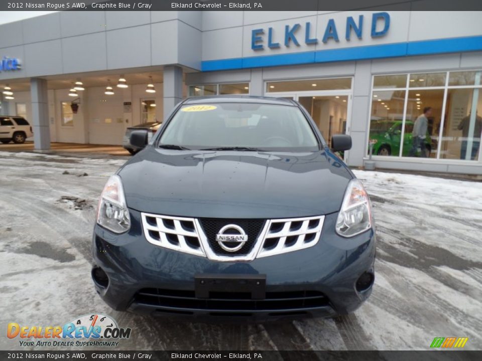 2012 Nissan Rogue S AWD Graphite Blue / Gray Photo #2