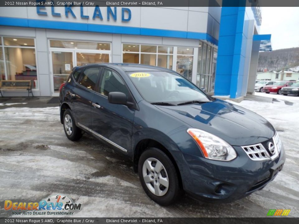 2012 Nissan Rogue S AWD Graphite Blue / Gray Photo #3